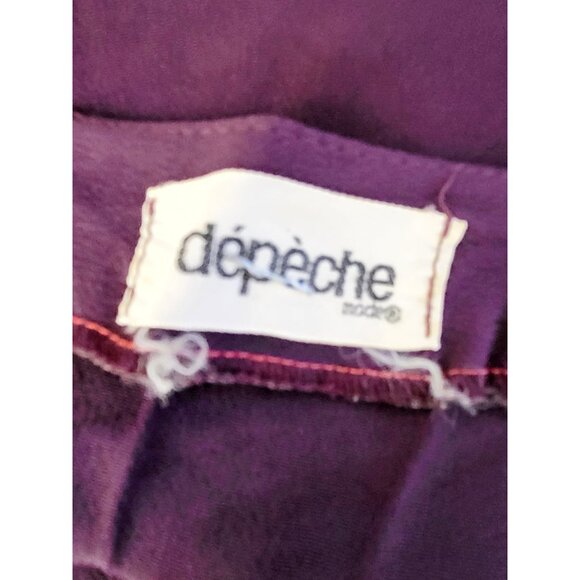 Depeche Mode Plum Floral Print Belted Faux Wrap Dress (Fits Like Medium) - Picture 5 of 5